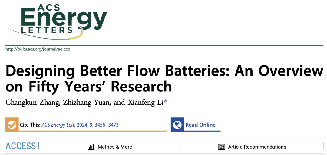 他，「国家杰青」，大化所副所长，最新ACS Energy Lett.：总结50年液流电池发展史！